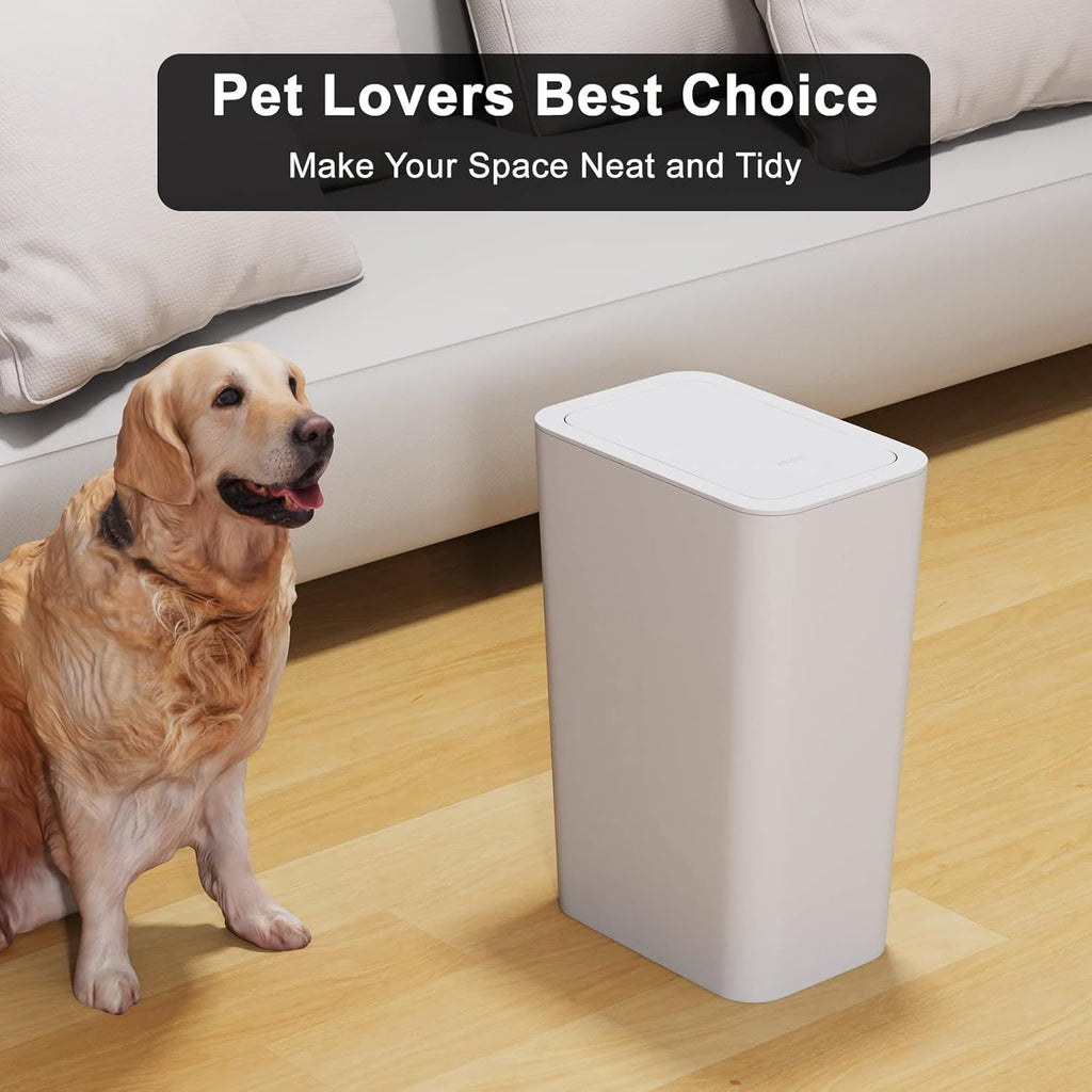 Slim Press-Top Trash Can Set for Small Spaces