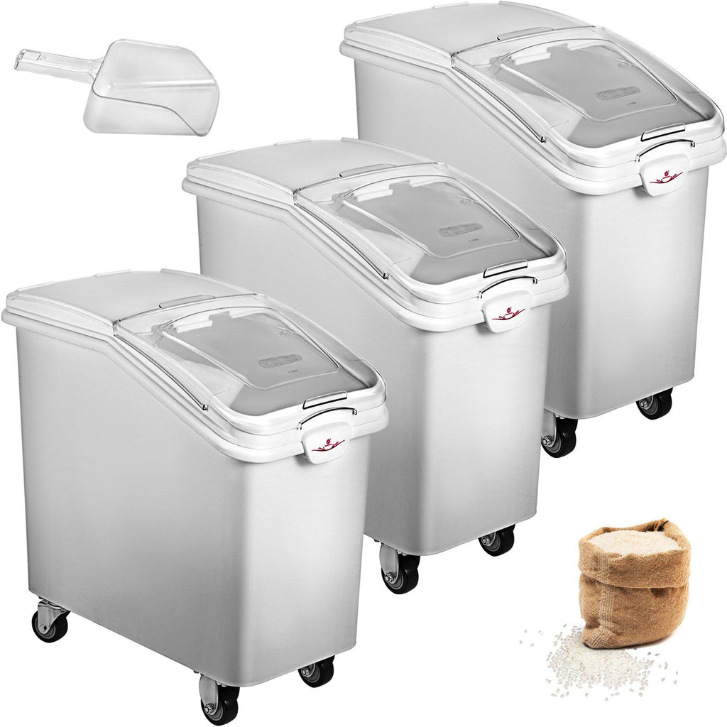 Commercial Rolling Dry Ingredient Storage Bin Set