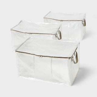 Three Clear Household Storage Bags with Handles