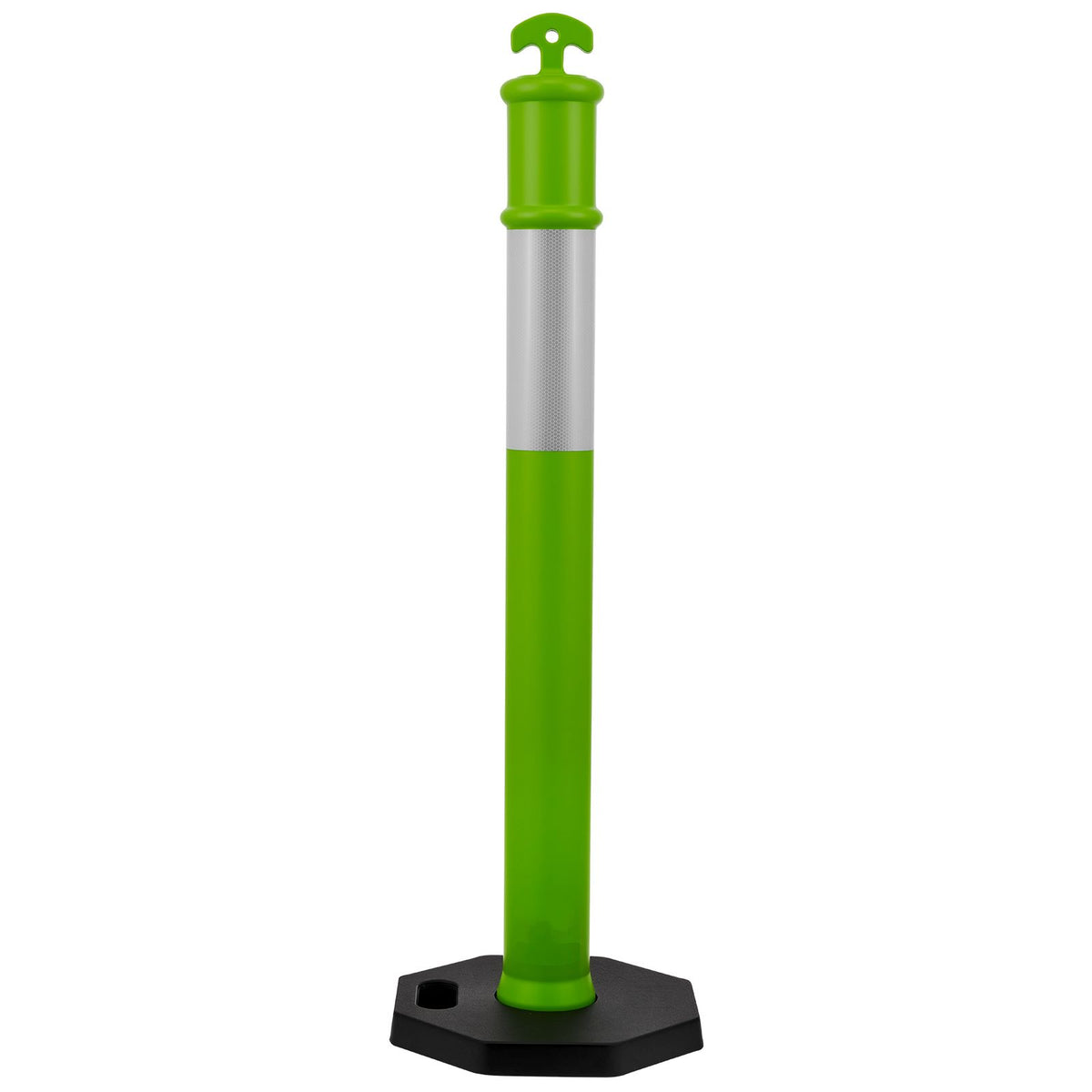Green Traffic Delineator Post Set with Reflective Strips
