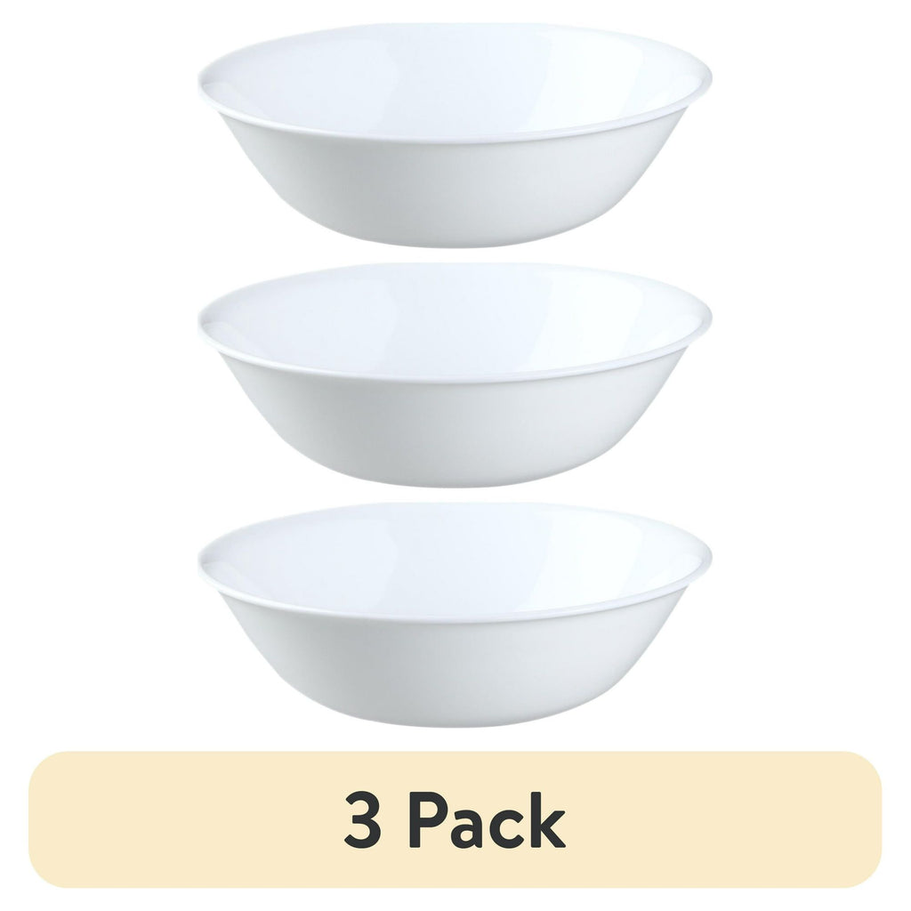 Winter Frost White Round Serving Bowls, 1-Quart (3-Pack)