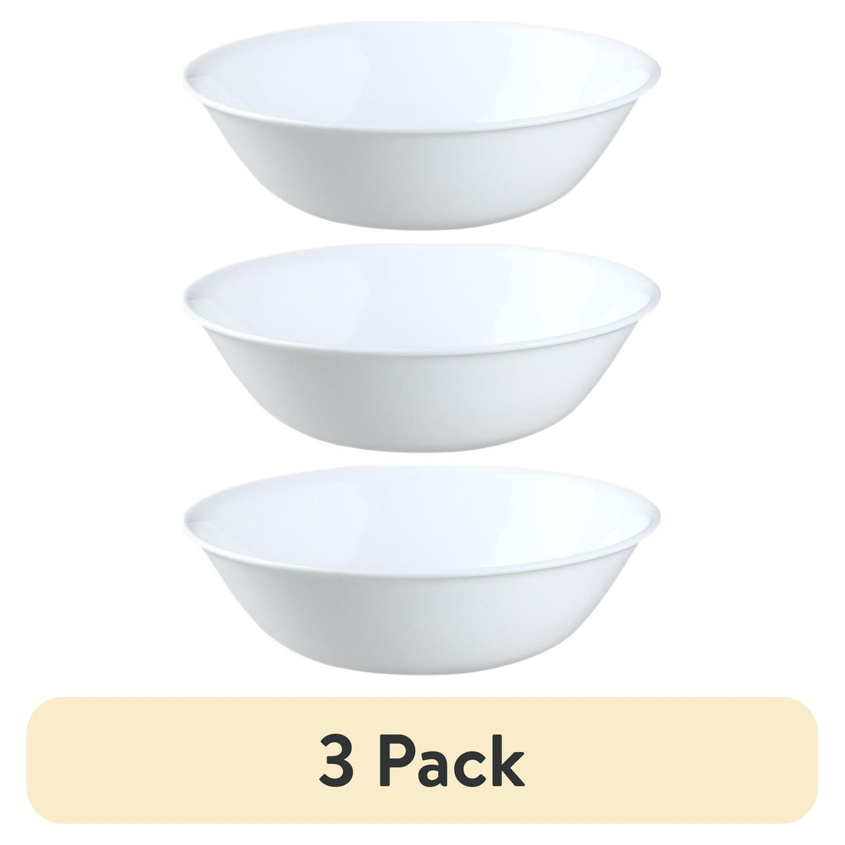 Winter Frost White Round Serving Bowls, 1-Quart (3-Pack)