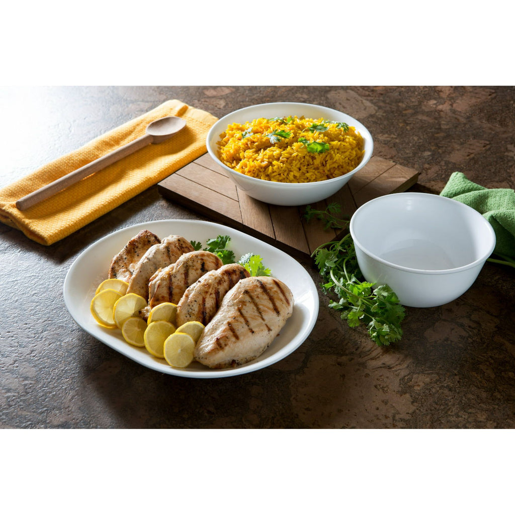 Winter Frost White Round Serving Bowls, 1-Quart (3-Pack)