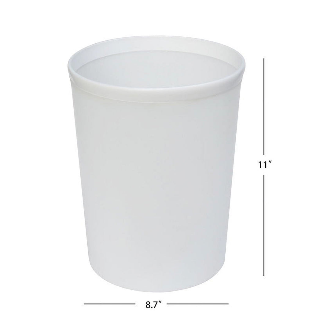 Frosted White Bathroom Wastebaskets 3-Pack – Modern Minimalist Style