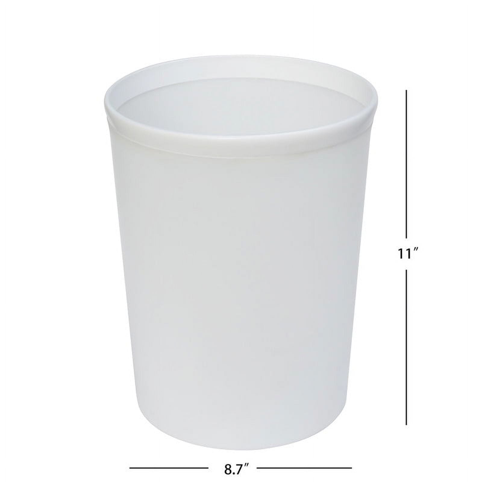 Frosted White Bathroom Wastebaskets 3-Pack – Modern Minimalist Style