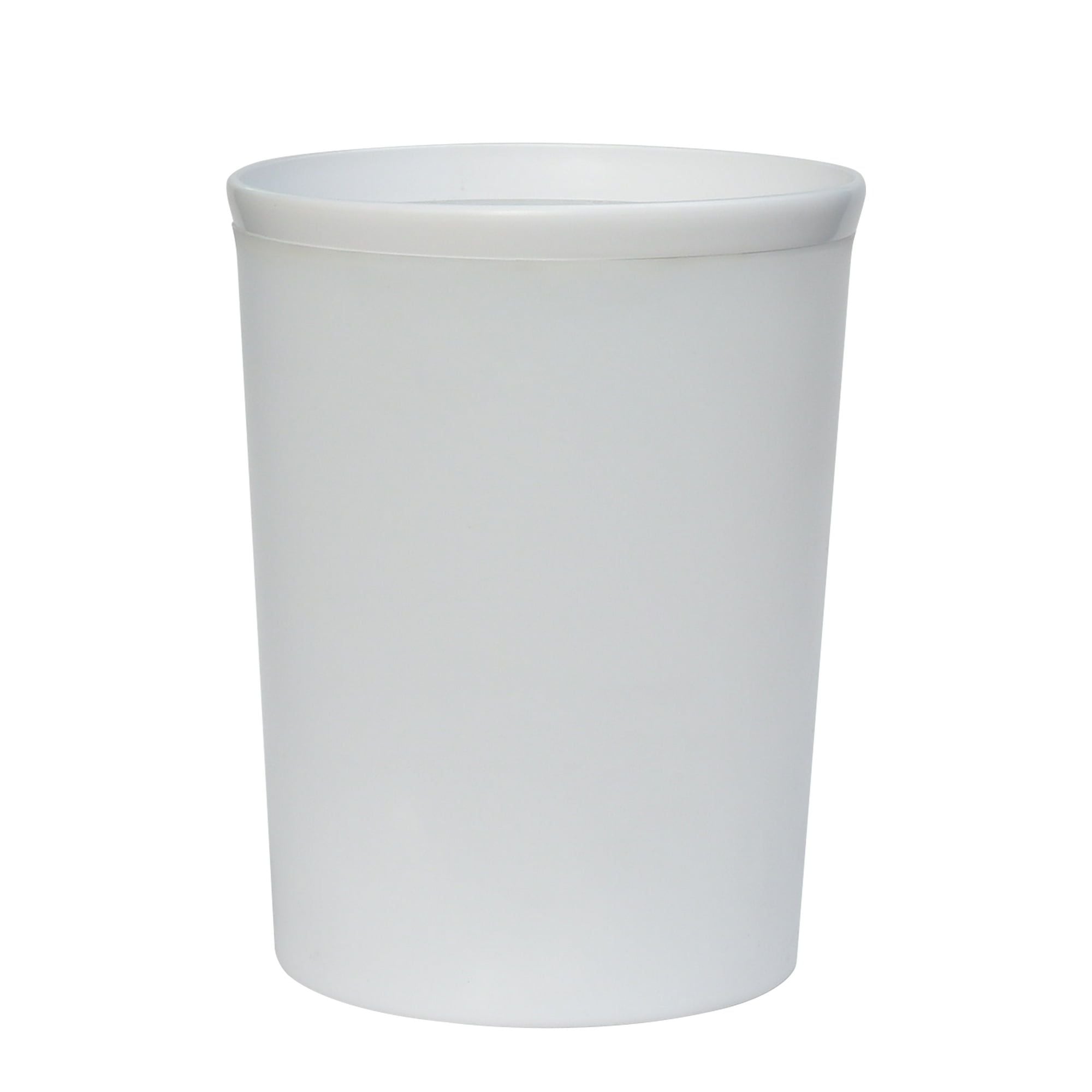 Frosted White Bathroom Wastebaskets 3-Pack – Modern Minimalist Style