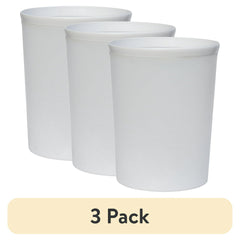 Frosted White Bathroom Wastebaskets 3-Pack – Modern Minimalist Style