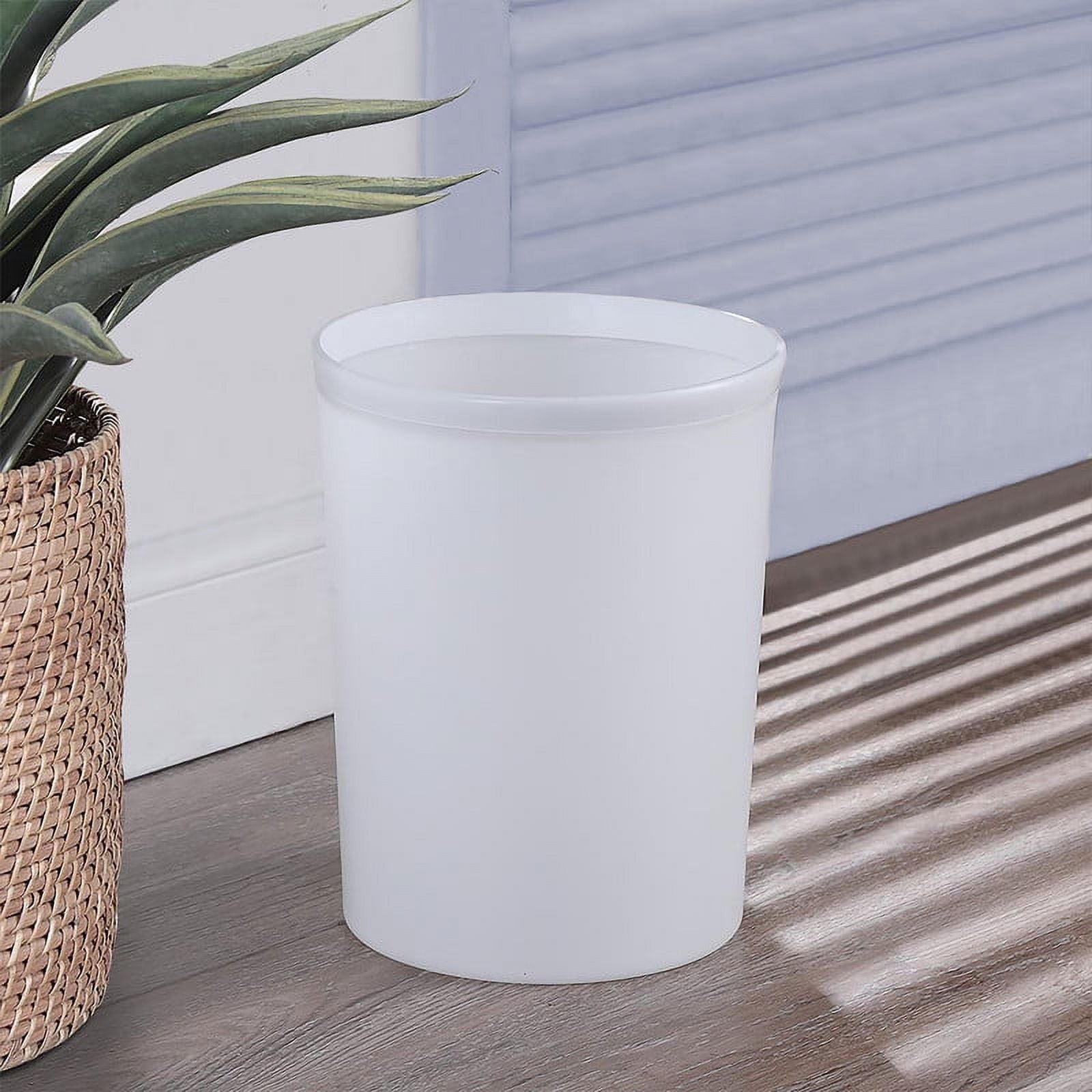 Frosted White Bathroom Wastebaskets 3-Pack – Modern Minimalist Style