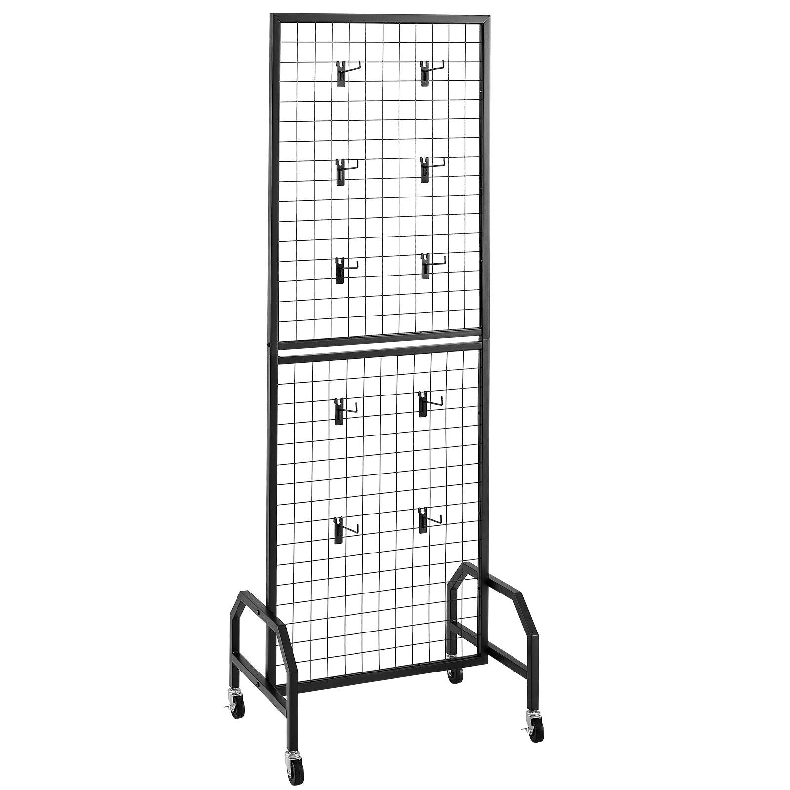 Versatile Mobile Grid Wall Panels for Home Organization and Retail Displays