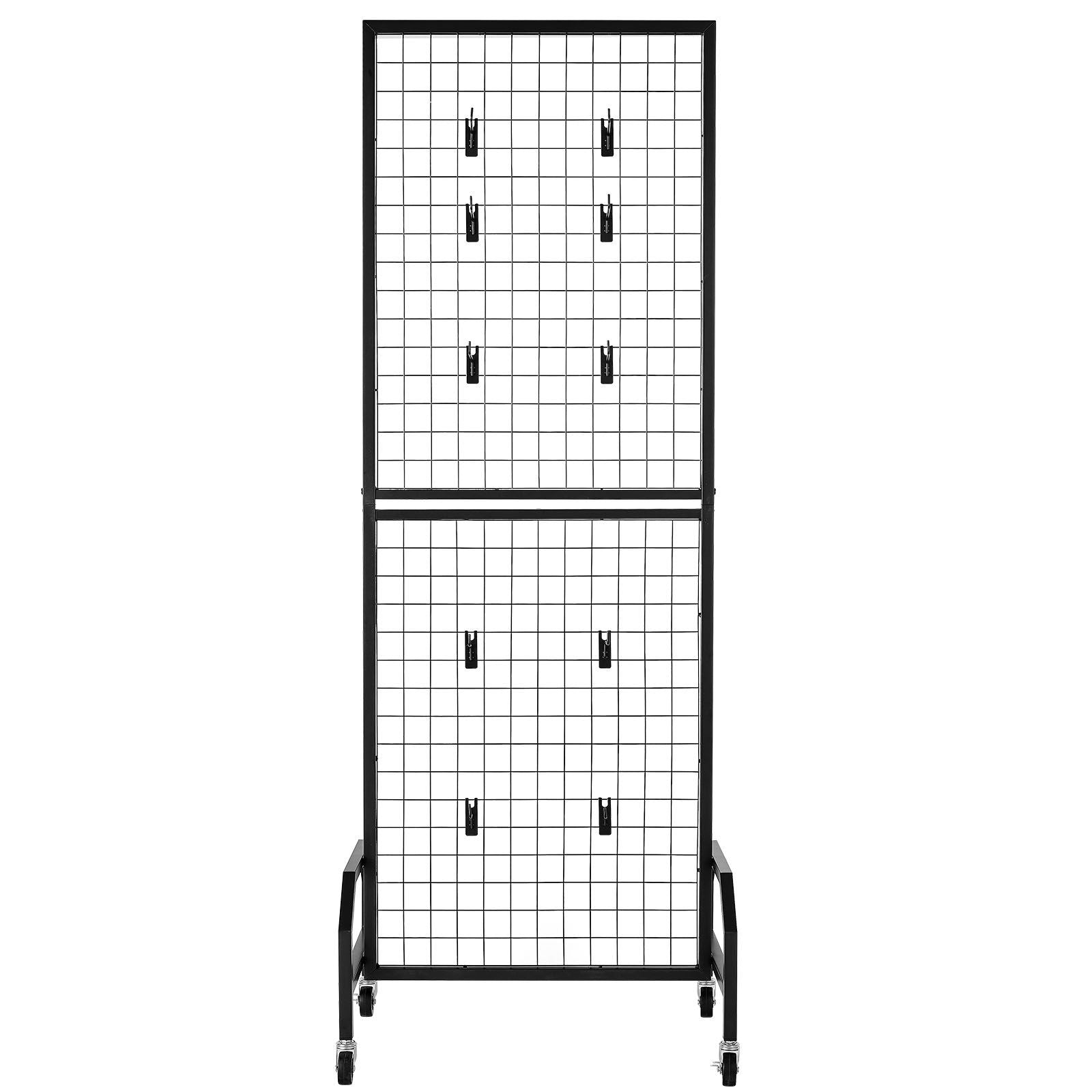 Versatile Mobile Grid Wall Panels for Home Organization and Retail Displays