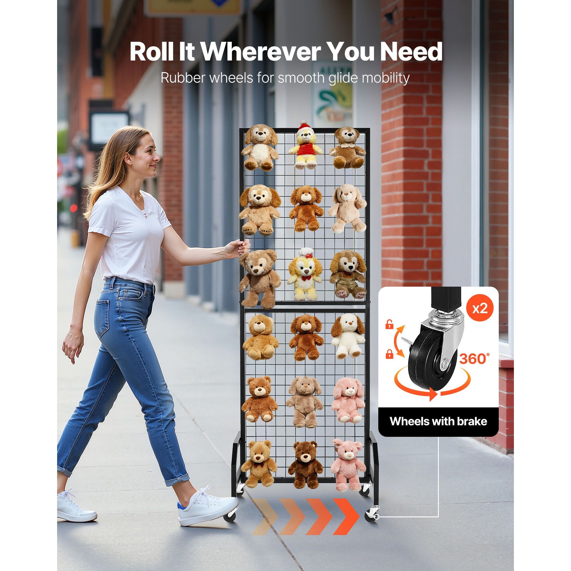 Versatile Mobile Grid Wall Panels for Home Organization and Retail Displays