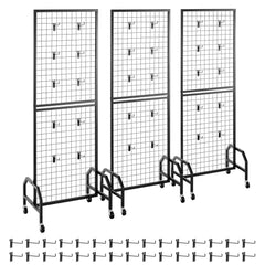Versatile Mobile Grid Wall Panels for Home Organization and Retail Displays