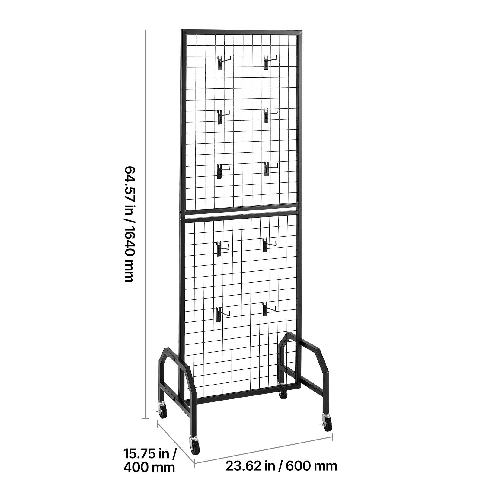 Versatile Mobile Grid Wall Panels for Home Organization and Retail Displays