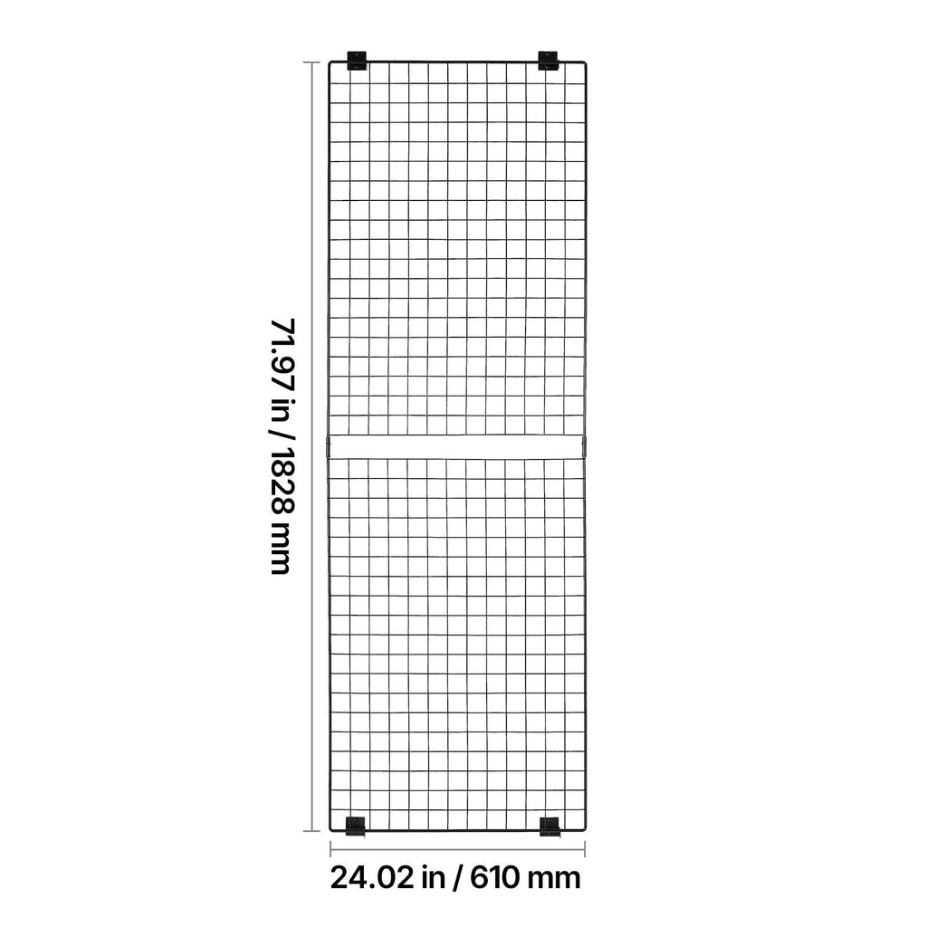 3 Packs Grid Wall Panels, Wire Grid Panels Display Rack, Wall-Mounted Art Display Shelf, Bl