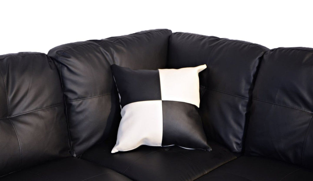 Black Left-Facing Sectional with Storage Ottoman