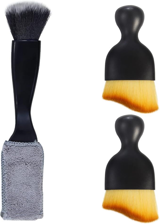 Three-Piece Car Interior Detailing Brush Set