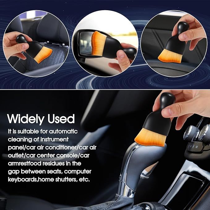Three-Piece Car Interior Detailing Brush Set