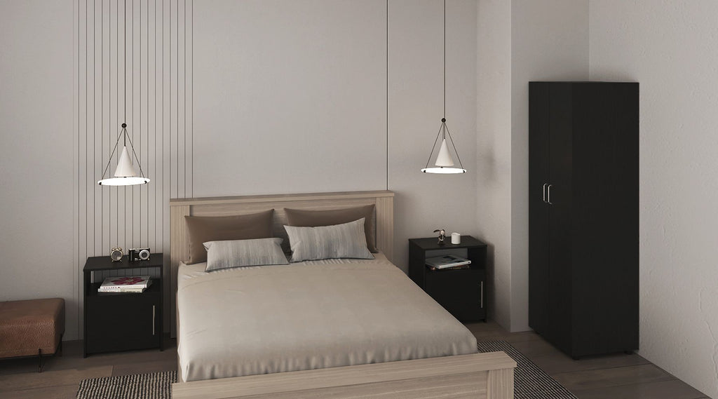 London Armoire and Omaha Nightstand Bedroom Set