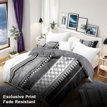 Tribal Pattern Queen/King/Cal King Bedding Set – Quilted Bedspread & 2 Shams