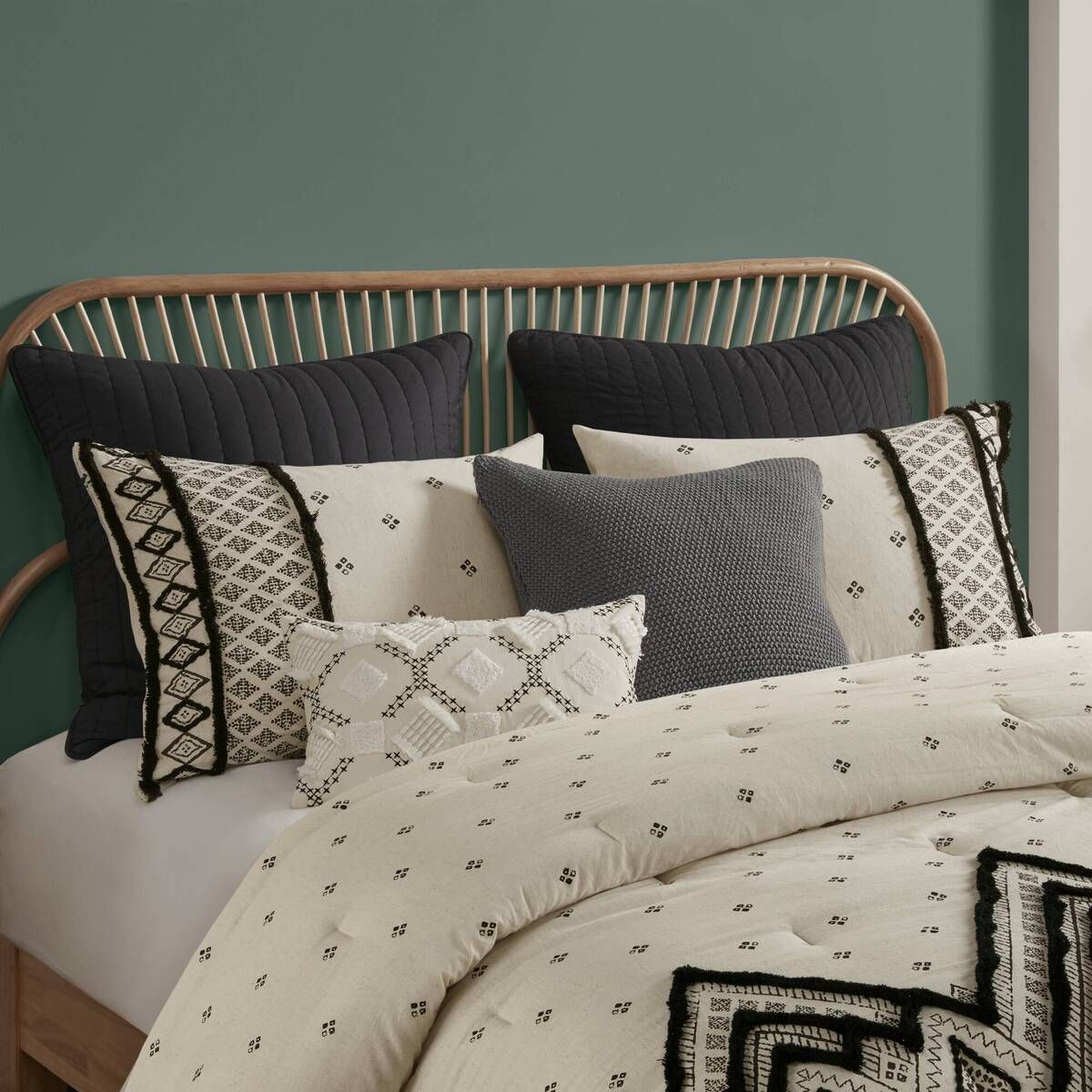 Natural Diamond Print Modern Boho Comforter Set