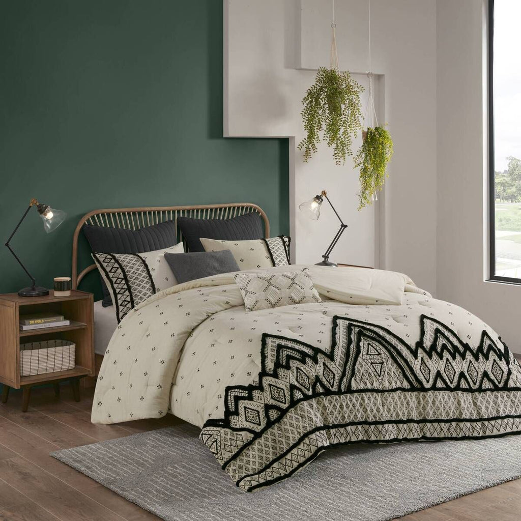 Natural Diamond Print Modern Boho Comforter Set