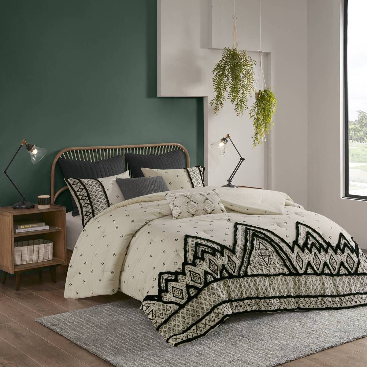 Natural Diamond Print Modern Boho Comforter Set