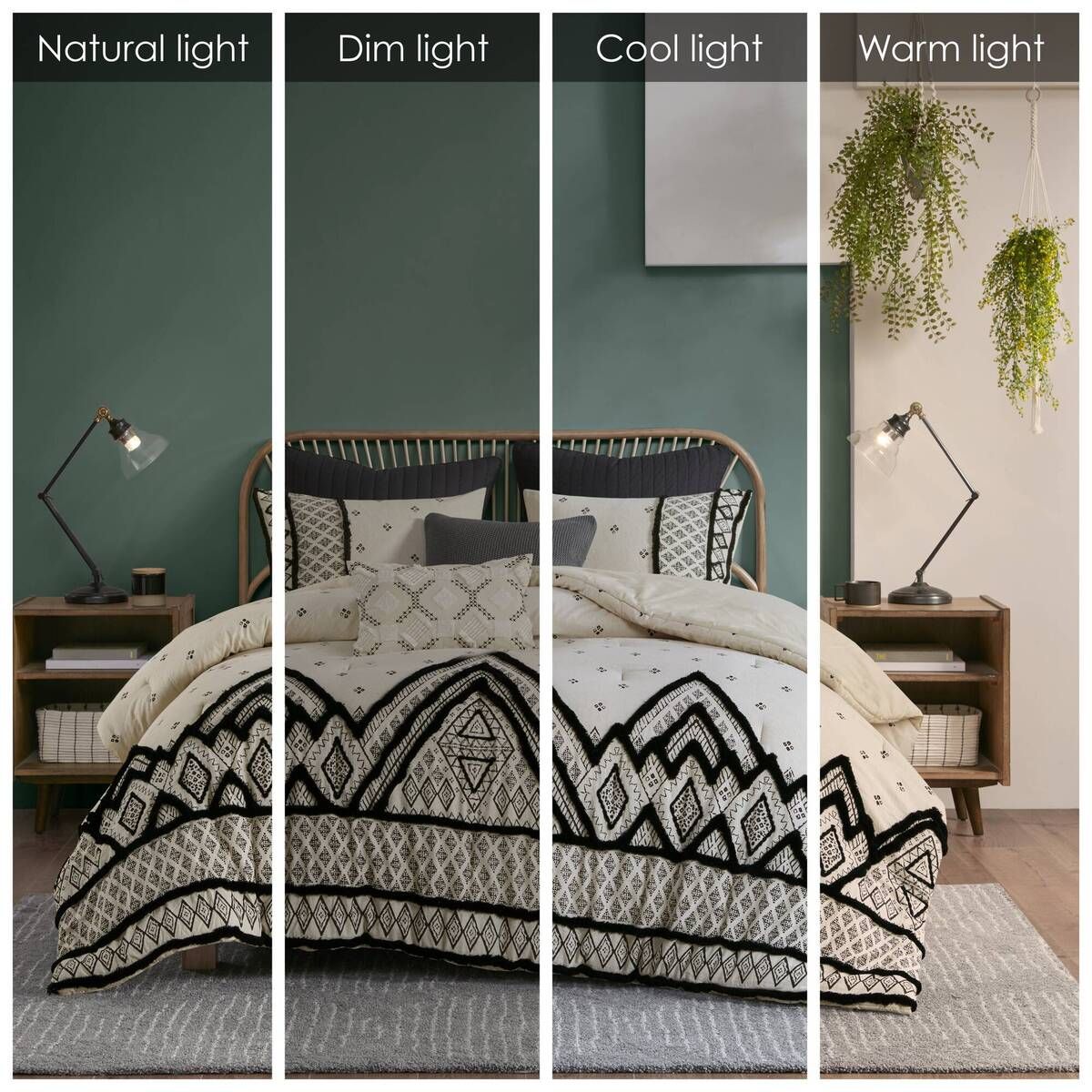 Natural Diamond Print Modern Boho Comforter Set