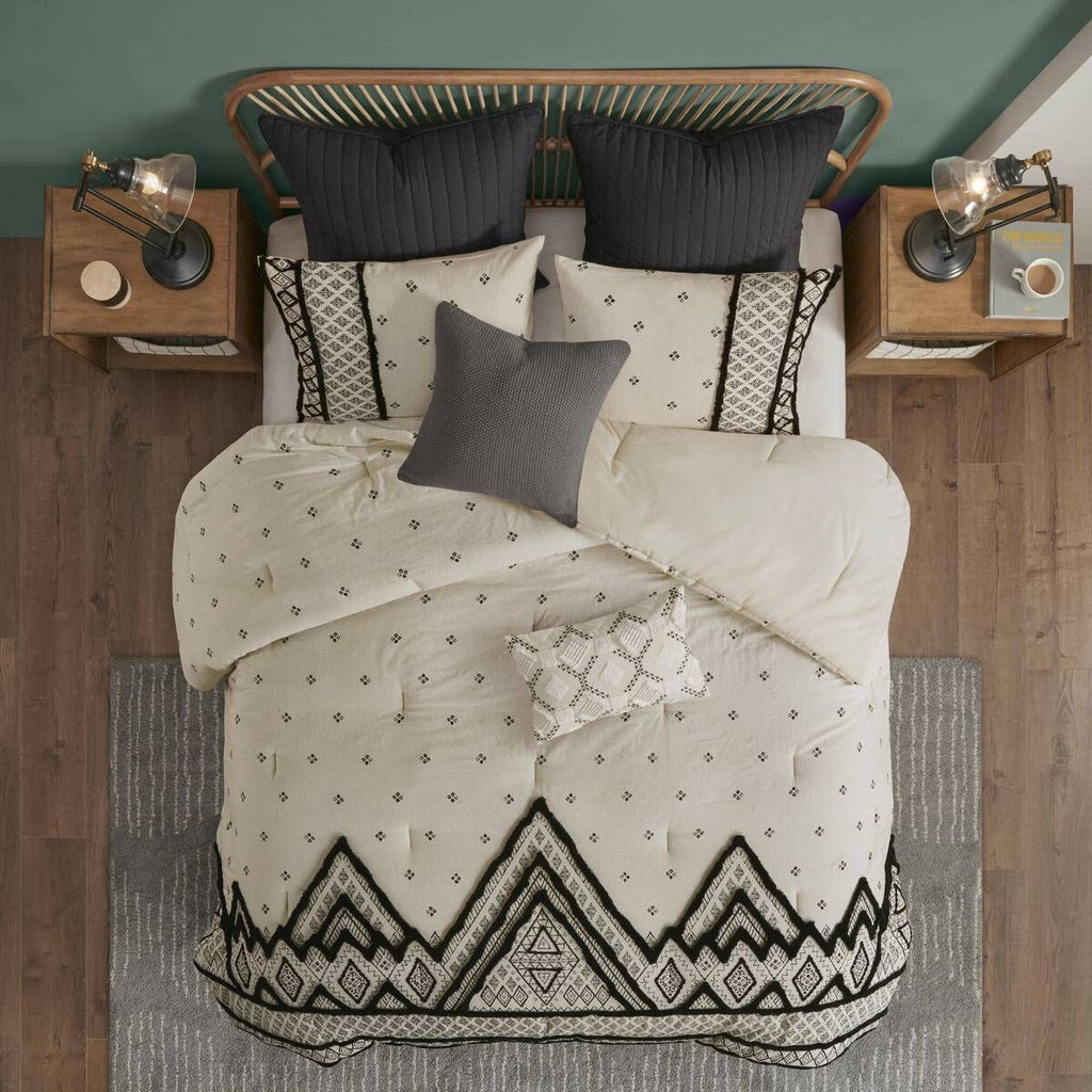 Natural Diamond Print Modern Boho Comforter Set
