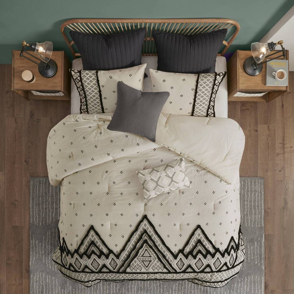 Natural Diamond Print Modern Boho Comforter Set