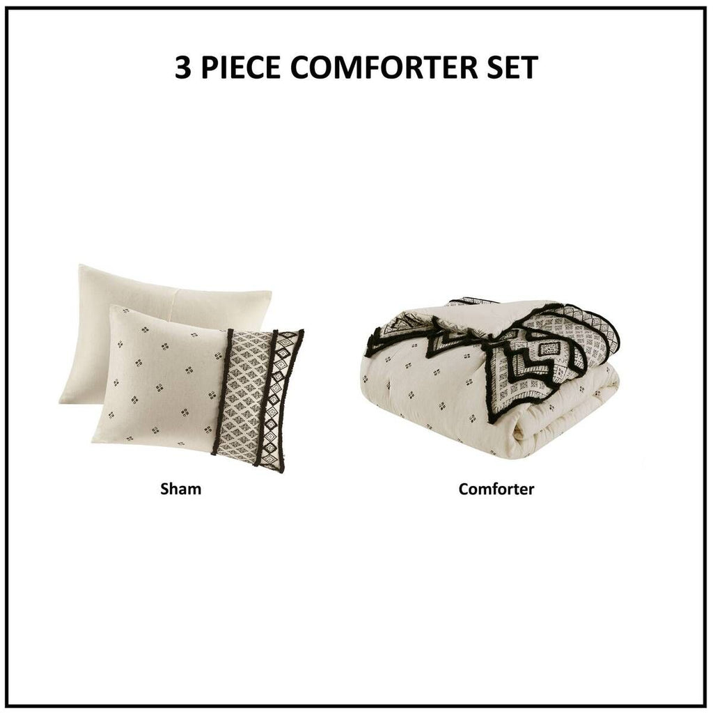 Natural Diamond Print Modern Boho Comforter Set