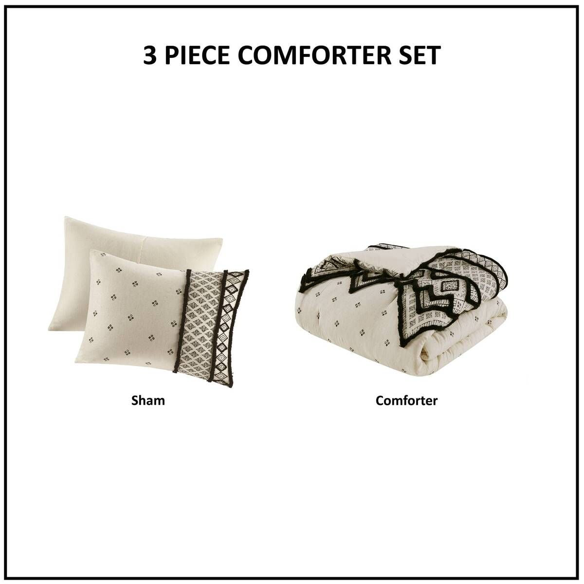 Natural Diamond Print Modern Boho Comforter Set