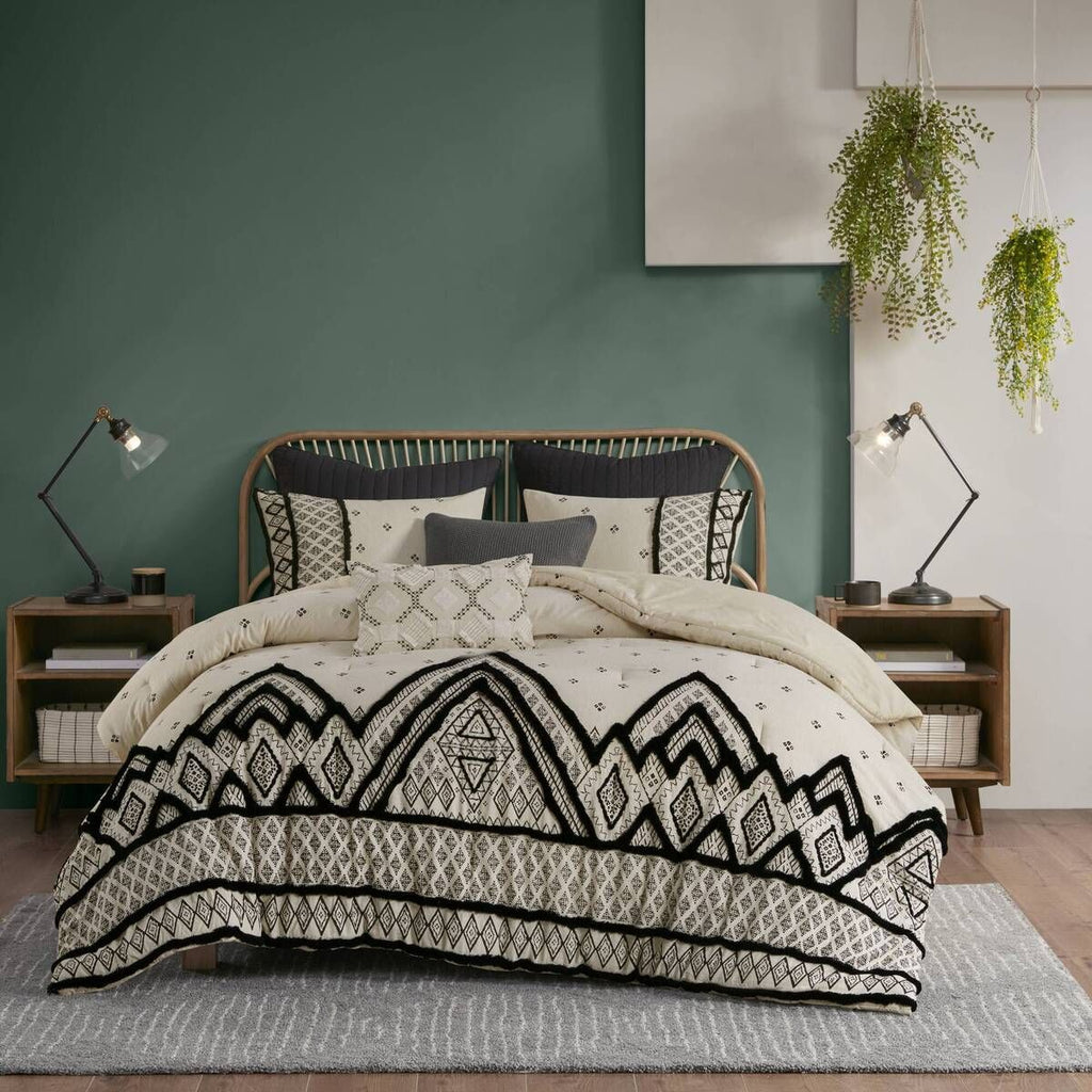 Natural Diamond Print Modern Boho Comforter Set