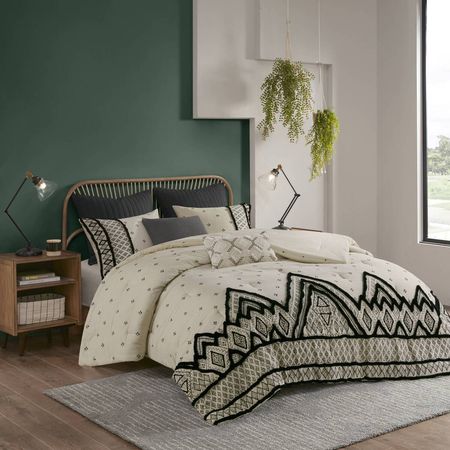 Natural Diamond Print Modern Boho Comforter Set