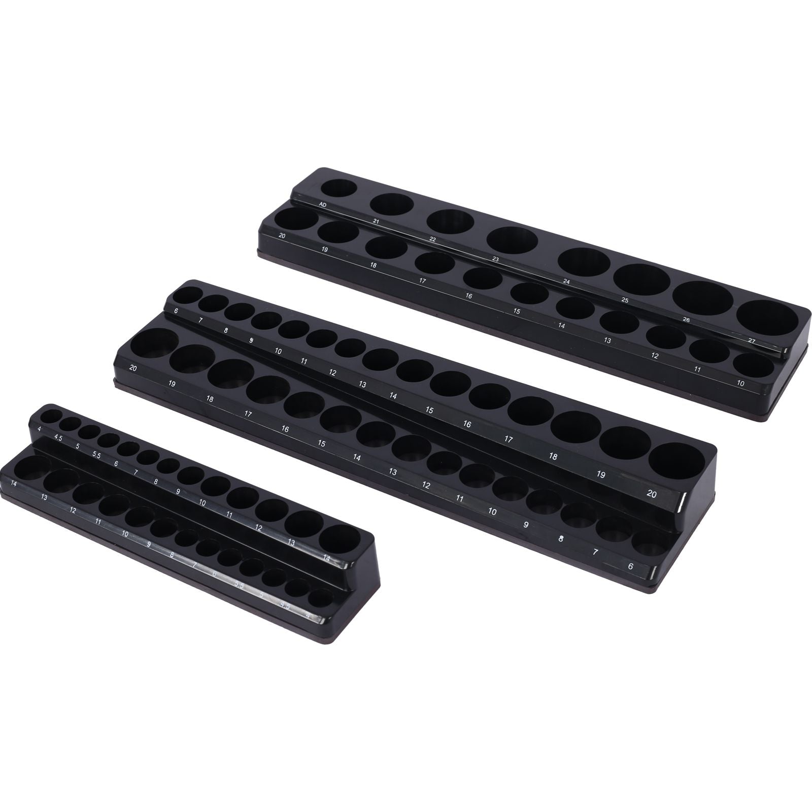 3 Piece metric Magnetic Socket Organizers, Socket Organizers for Toolboxes, Socket