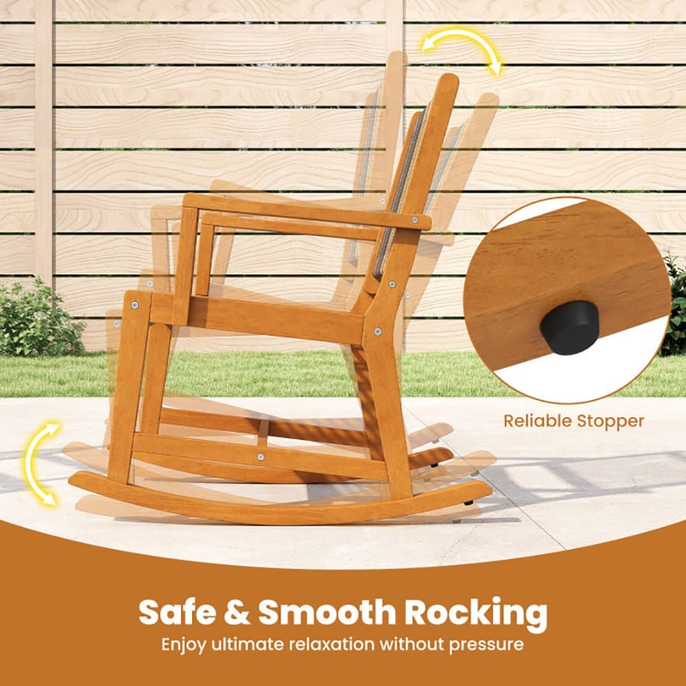 3-Piece Outdoor Patio Rocking Bistro Set with Comfortable Seating