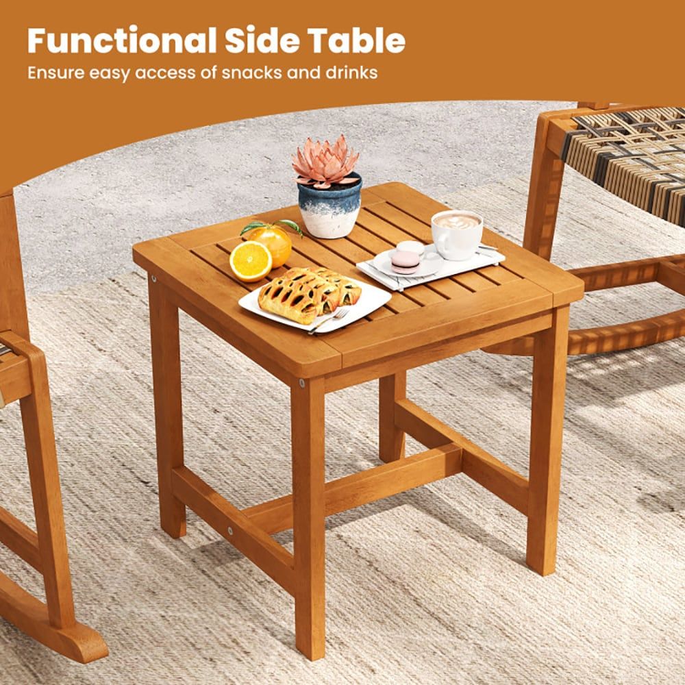 3-Piece Outdoor Patio Rocking Bistro Set with Comfortable Seating