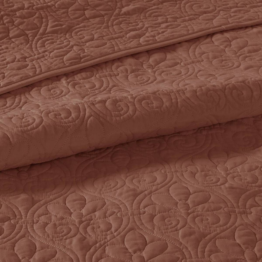 3 Piece Reversible Quilt Set Clay Red Full/Queen