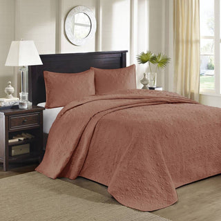 3 Piece Reversible Quilt Set Clay Red Full/Queen