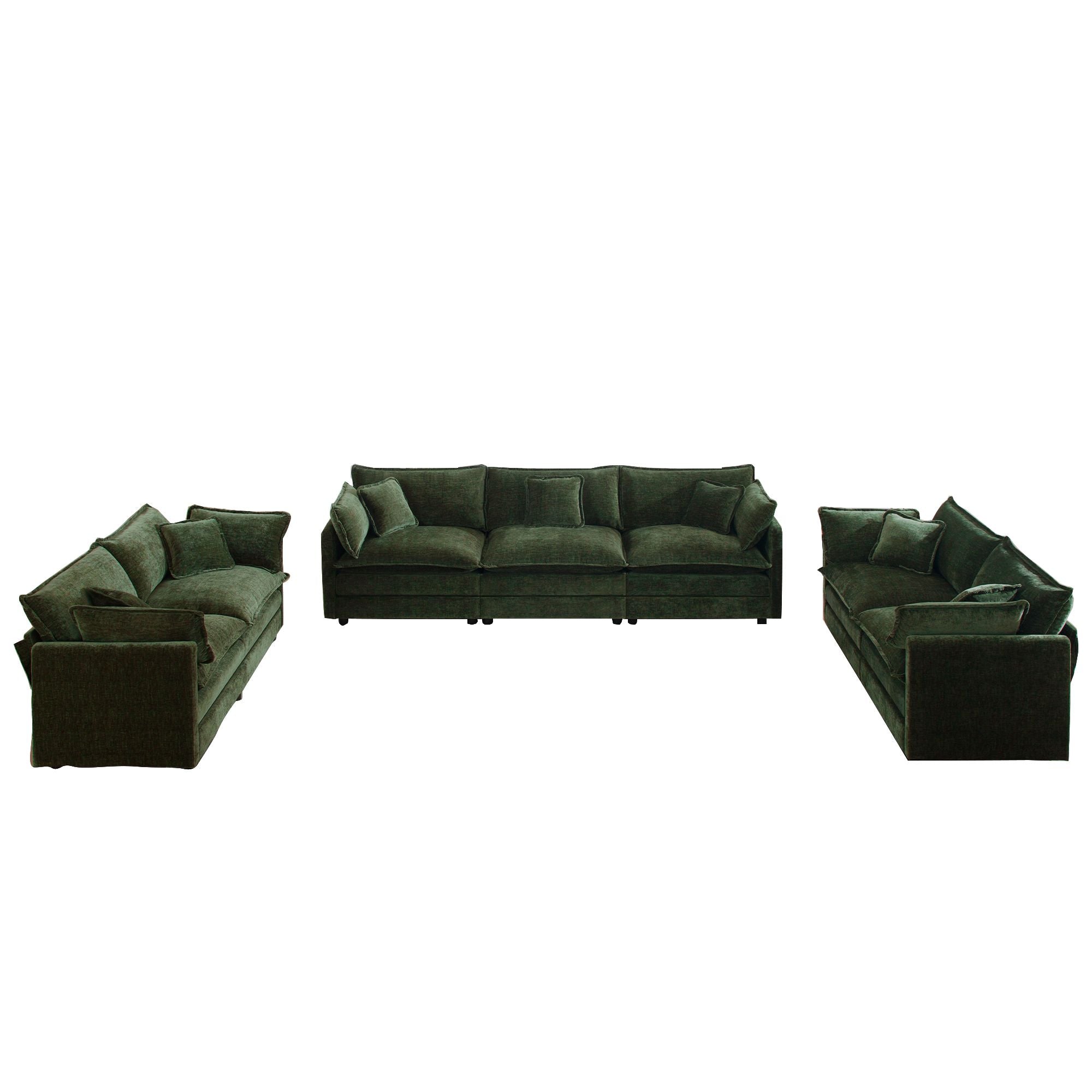 Flexible 3-Piece Sofa Set: 2 Two-Seaters & 1 Three-Seater for Living Room
