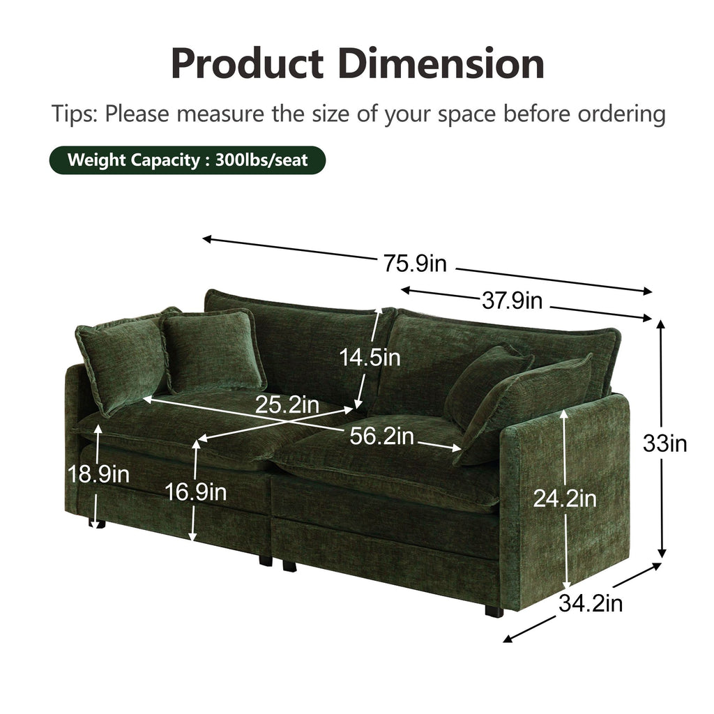Flexible 3-Piece Sofa Set: 2 Two-Seaters & 1 Three-Seater for Living Room