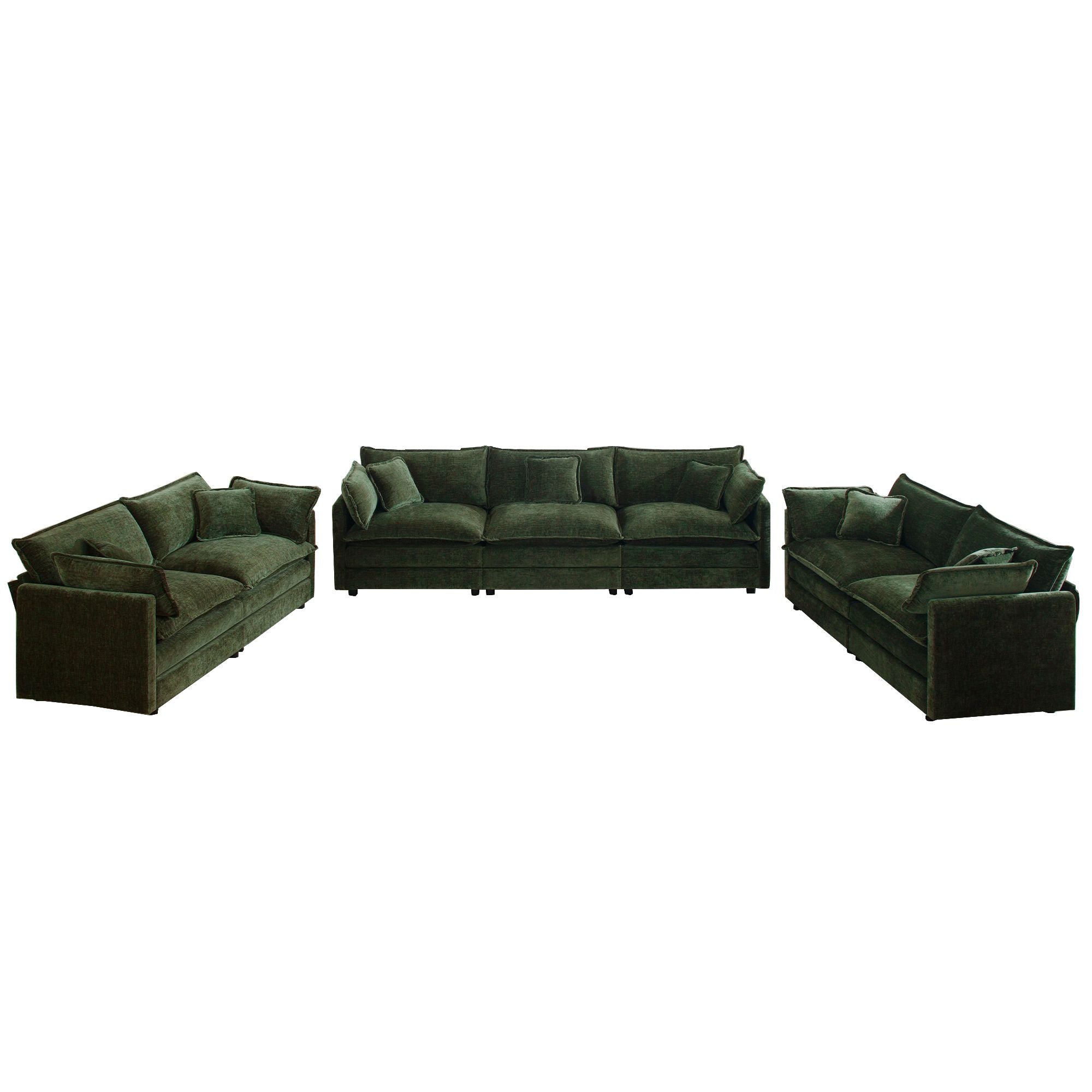 Flexible 3-Piece Sofa Set: 2 Two-Seaters & 1 Three-Seater for Living Room
