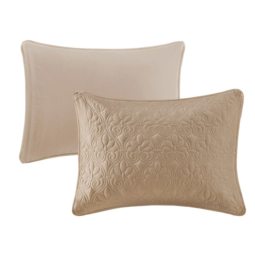 Khaki Split-Corner Quilted Bedspread Set