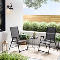 Black Folding Bistro Set for Compact Outdoor Seating