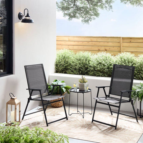 Black Folding Bistro Set for Compact Outdoor Seating