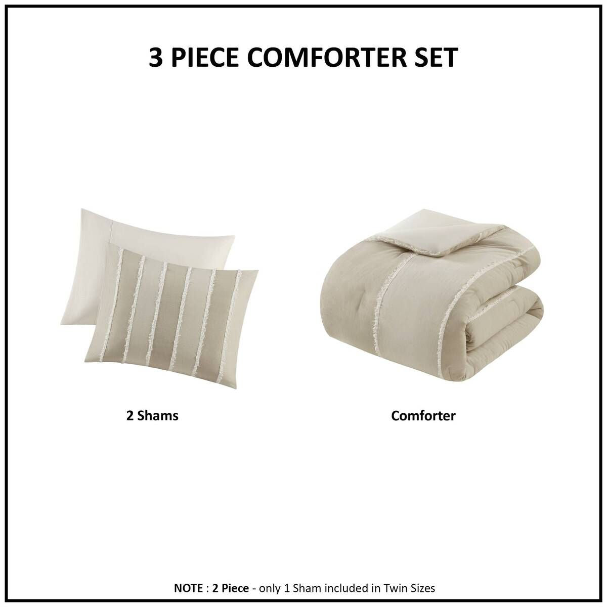 Striped Comforter Set with Clip-Jacquard Detail