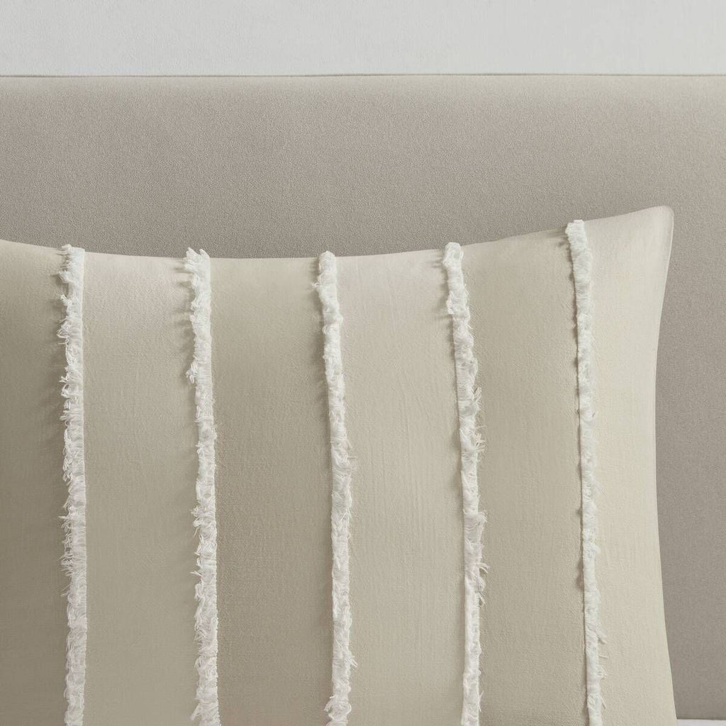 Striped Comforter Set with Clip-Jacquard Detail