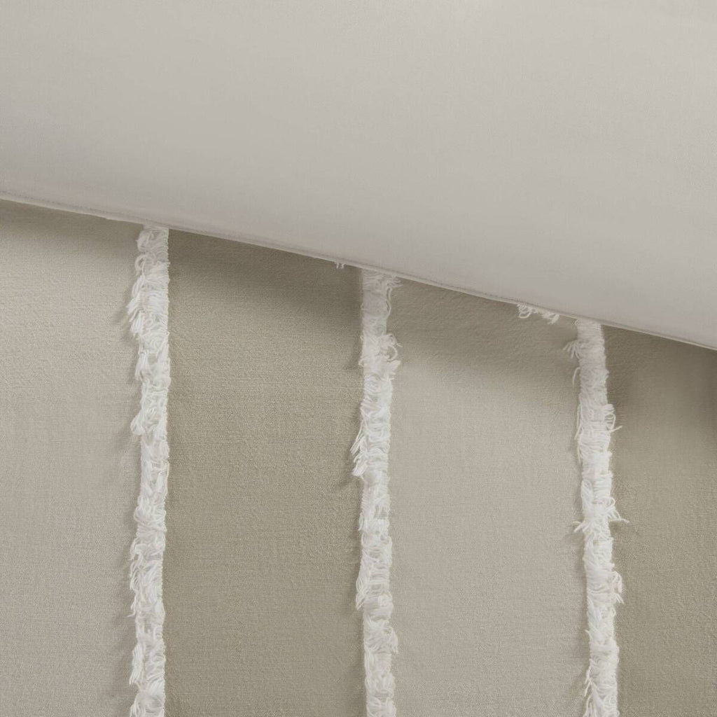 Striped Comforter Set with Clip-Jacquard Detail