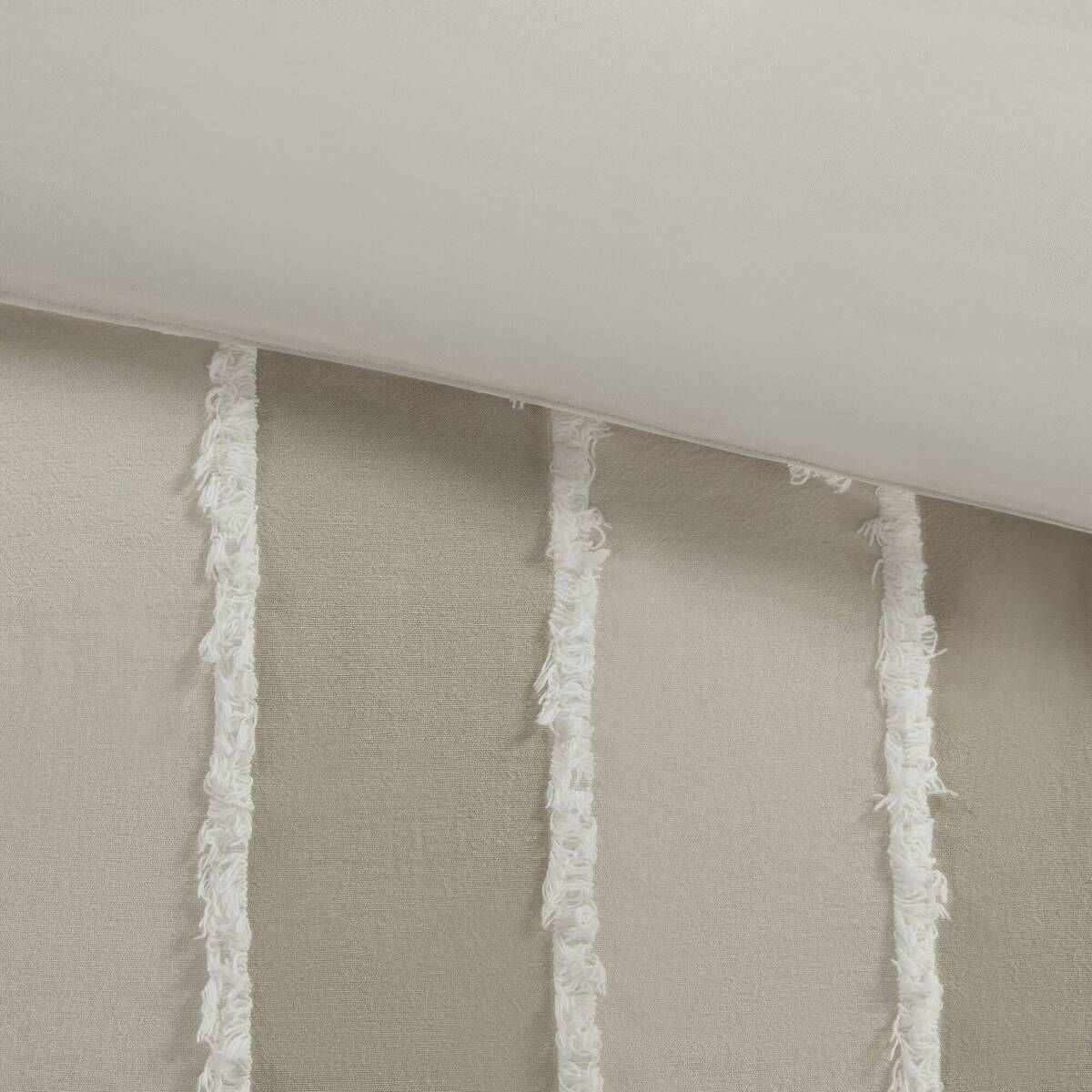 Striped Comforter Set with Clip-Jacquard Detail