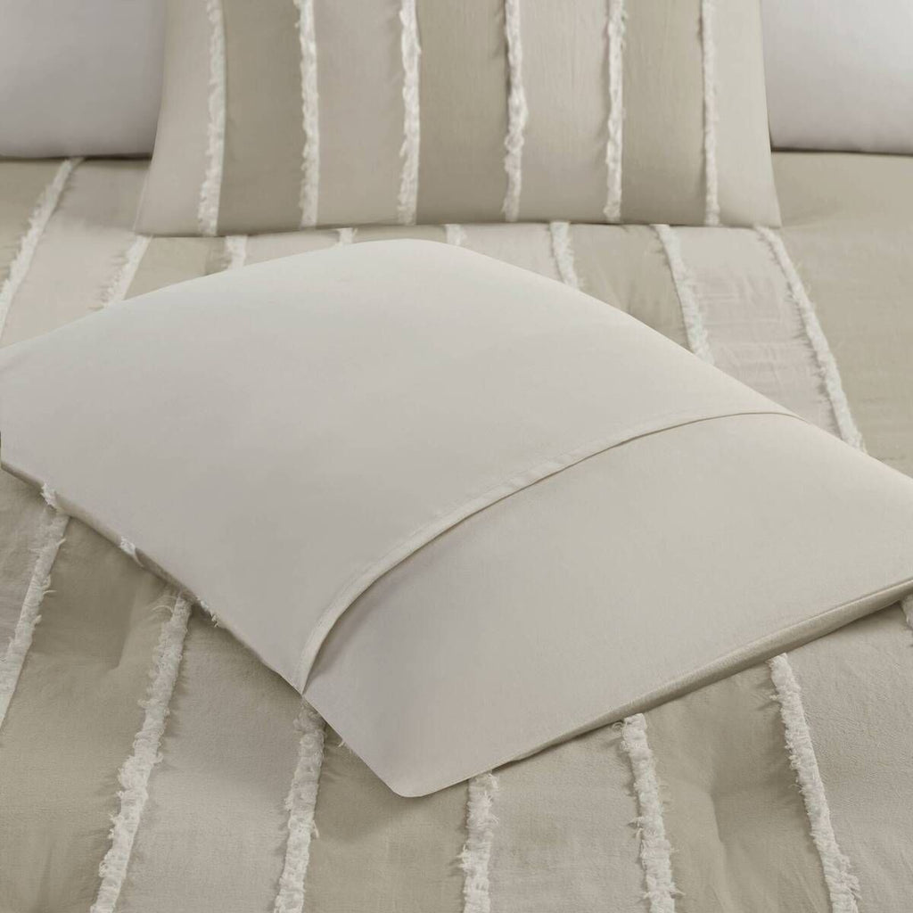 Striped Comforter Set with Clip-Jacquard Detail