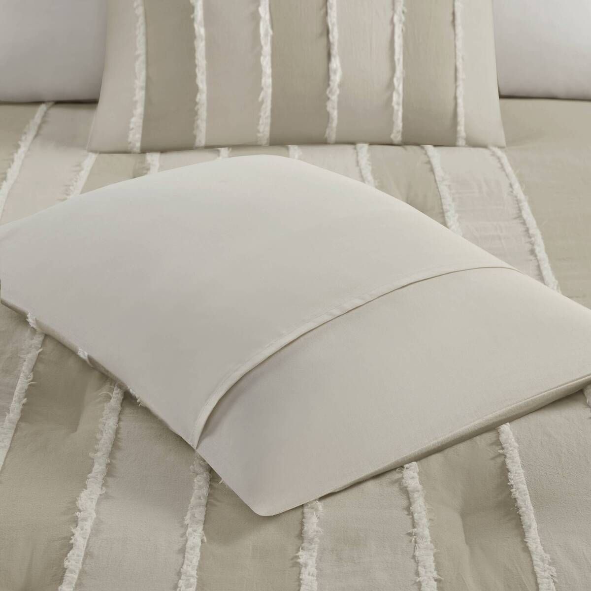 Striped Comforter Set with Clip-Jacquard Detail